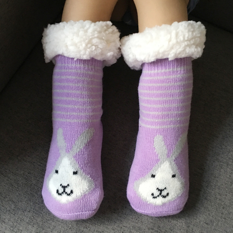 Slipper Socks Plus Thick Velvet Warm Autumn Winter Children